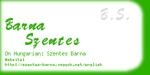 barna szentes business card